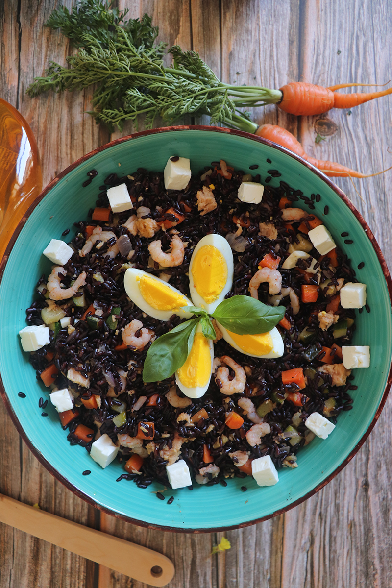 insalata-estiva-riso-venere-ricetta italian summer black rice salad